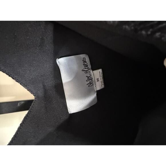 Chloe Oliver Medium Black Textured Women's Tank Top with Front Tie - Picture 5 of 7